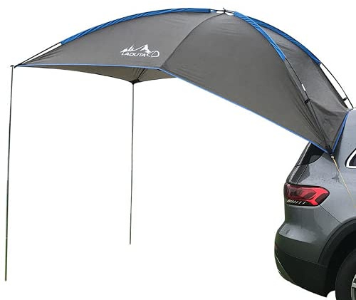 Auto-Heckklappen-Zelt Markise Pickup LKW Camping Sonnenschutz Wasserdicht Regenschutz SUV Minivan Vordach Schrägheck Wohnmobil Anhänger Dach (Grau)