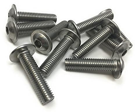 10 Linsenkopfschrauben M10 nach Auswahl ISO 7380 mit Flansch u. Innensechskant (ISK) Edelstahl A2 - V2A Linsenschrauben mit Bund Rundkopfschrauben Flachkopfschrauben Flanschschrauben (M10 x 60)