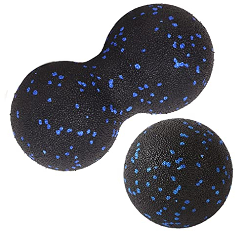 Duo Faszienball Set (Einzelball + Peanut-Lacrosse-Ball), Erdnuss Massageball, Fascia Ball für die Wirbelsäule, Füße, Nacken und Rückenentlastung, Tiefengewebsmassage, Triggerpunkt Freisetzung