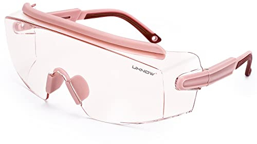 UKNOW Gafas de seguridad sobre gafas, gafas de seguridad antivaho envolvente, gafas protectoras ANSI Z87.1