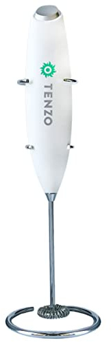 Tenzo Electric Matcha Whisk and Milk Frother (Batteries Included) - Handheld Foam Maker for Matcha Lattes, Coffee, Cappuccino, Mushroom, and Other Drinks