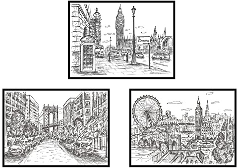 ZD ZONADECO Pack de 3 láminas CARBONCILLO | Láminas para enmarcar | Marco no incluido | Impresión OFFSET | Papel 200 gramos | 3 x A4 | Fabricado en España | Serie limitada