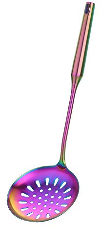 SBOMHS Espumadera de acero inoxidable 18/10, 38 cm de largo y 12,4 cm de ancho