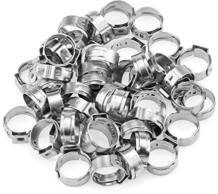 HELIFOUNER 50 abrazaderas de manguera de acero inoxidable 304 de 12,8-15,3 mm