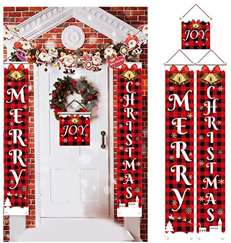 Banderas de Navidad, decoración navideña, decoración de Navidad, cartel de Navidad para exteriores, cartel de Navidad de Merry Merry, pancarta de Feliz Navidad,Merry Christmas para fiesta de porche
