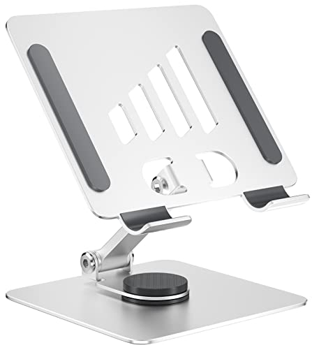 Firschoie Tablet-Halterung, Telefonhalterung aus Aluminium, tragbar, faltbar, verstellbare Halterung, geeignet für Handys, Zubehör, Büros, kompatibel mit Apple, Samsung, Huawei (Silber)