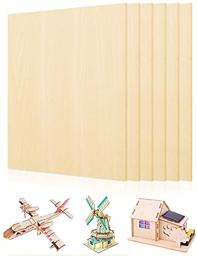 Anvin Birch Plywood Sheets Craft Wood Unfinished Wood Boards for Crafts Laser Cutting and Engraving, CNC Cutting, Wood Burning, Painting, Fretwork, Modeling (A4-300x210x 3mm Nature Wood, Pack of 6)