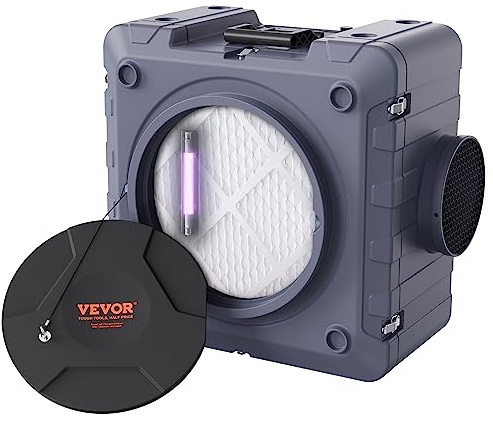 VEVOR Purificador de Aire con Filtración 3 Etapas Máquina de Aire Negativo Apilable de 800 CFM Filtro de Aire con MERV10 Carbón H13 HEPA Filtración de Aire para Uso Doméstico Industrial, Comercial