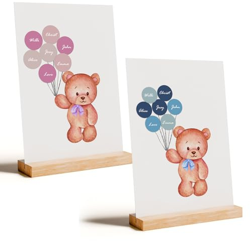 Gästebuch Babyparty & Taufe [Rosa/Blau], Babyshower Junge & Mädchen | Baby Party Gästebuch zum Ausfüllen, kreatives Geschenk & Andenken, auch zum Geburtstag