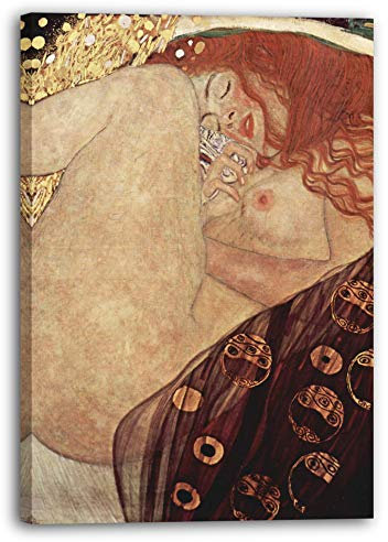 Leinwandbild (30x40cm) Gustav Klimt: Danaë (1907), Leinwand auf Keilrahmen gespannt und fertig zum Aufhängen, hochwertiger Kunstdruck aus deutscher Produktion
