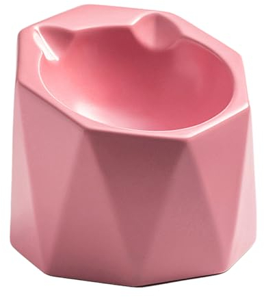 minkissy Bol Céramique Géométrique pour Chiens Et Alimentaire Rose Design Incliné pour Confort Vertébrale