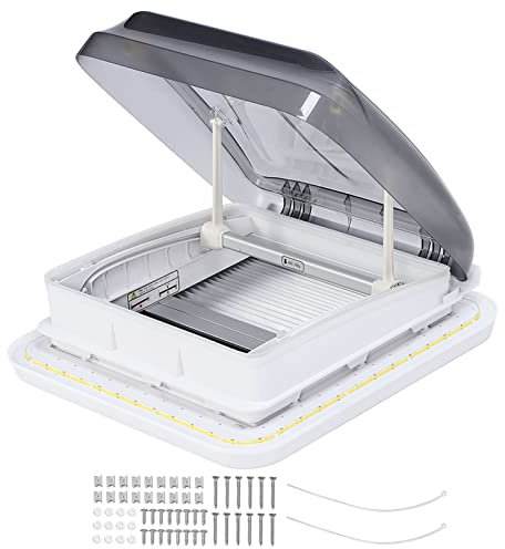 Finestra da Tetto Per Camper con Apertura a Pressione, Lunghezza 402 Mm, Larghezza 402 Mm, con Zanzariera Per Finestra, Parasole Per Camper, Roulotte, Camper