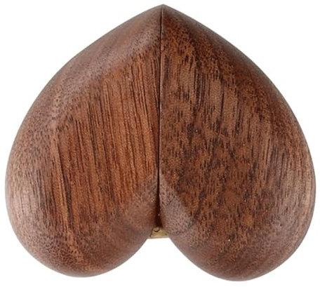 BKEKM Schmucketui, herzförmige Schmuckschatulle, Organizer, Ringbox, Holzschmuckaufbewahrung, 5,6 cm x 5 cm, Schmuckdisplay, 1 Stück Schmuckschatulle