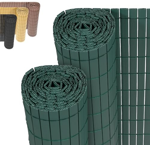 Jopassy PVC Sichtschutzmatte,Grün W-Rippenverstärkungen Sichtschutzzaun,UV-beständig, schimmelfrei und pflegeleicht,Verstärkt Starke Privatsphäre für Garten Balkon Terrasse(0.8 * 6M)