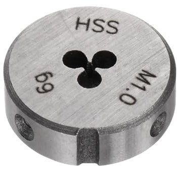 QUARKZMAN Filières à Fileter Rondes, Filetage Métrique M1 x 0.25 (Droite), Acier Rapide (HSS) Outil de Réparation de Filière de Coupe de Vis