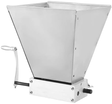 LANNADD Getreidebrecher, Schrotmühle für Getreide Manuelle Getreidemühle Handbetrieb, Getreidebrecher Edelstahl Geeignet Zum Mahlen Von Gerste Weizen und Anderen Getreidesorten - Silver