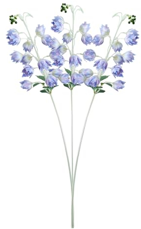 3 Stück Künstliche Glockenblumen aus Seide, Künstliche Maiglöckchen-Windspiel-Orchidee, Künstliche Blume mit Langem Stiel für Zuhause, Küche, Hochzeitsdekorationen, Blumenarrangement,(#3)