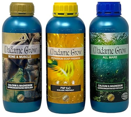 Madame Grow - Abono Universal Plantas, Mejora Desarrollo - KIT AMNESIA CHEESE, 3 x 1 L - Para Plantas Verdes y Flores