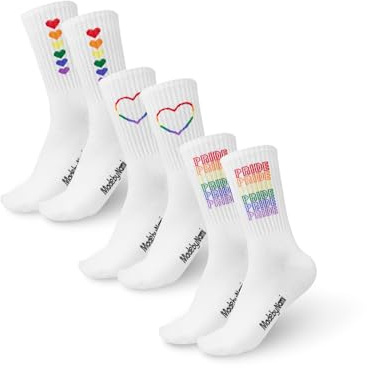 Made by Nami 3 Paar Regenbogen Socken LGBTQ Accessoires Gay Lesbian Pride Outfit