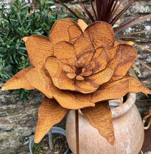 Rusty Metal Flower Garden Stake 126, Rustic Wire Climbing Plant Support 135cm, Rusty Flowers, Rustic Metal Garden Flowers Sculpture, Rusty Metal Garden Art, Rusty Stake, Metal Flower Stakes