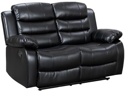 3- und 2-Sitzer Roma Relax-Sofa grau (schwarz, Zweisitzer)