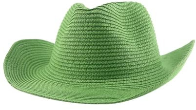 FULUJIDI Fedora Trilby Filzhut Hut Strand Hüte Für Frauen Cowboy Hut Panama Breit Krempe Western Cowboy Cowgirl Solid Jazz Mütze Mann Hut Strohhut 56-58Cm Grün