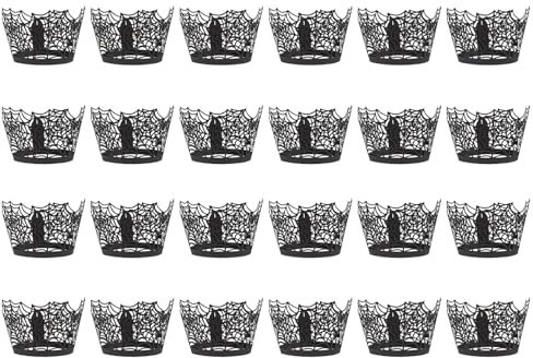 Ciieeo Stücke Spinnennetz Kuchenpapier Halloween Kuchen Dekorieren Hohl-out Wrapper für Party Supplies