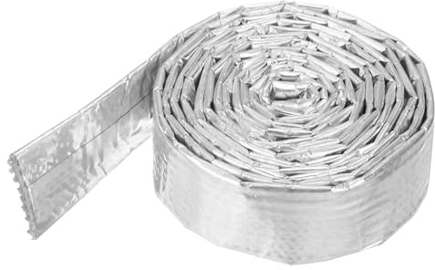 QUARKZMAN Gaine Thermique en Aluminium 5/8 ID x 5,9Ft Manchon Thermique en Fibre de Verre Métallique en Aluminium pour Lignes de Carburant, Câbles et Câblage Électrique