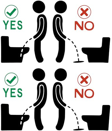 Fssqii 2 Pair Do Not Pee Outside The Toilet/Aim into The Toilet Sign Stickers for Bathroom, Home School Office Waterproof Warning Sign Decals Decoration