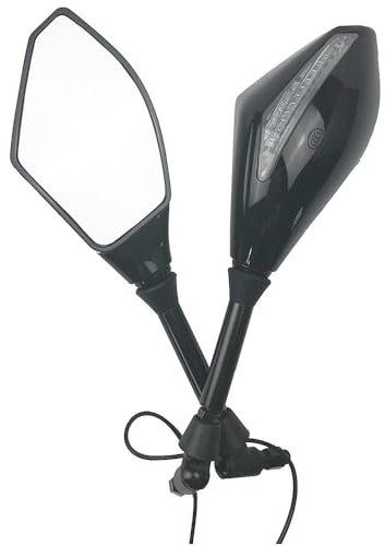 YYLUOYANG Motorradspiegel 2 x Blinker-Seitenspiegel mit Blinkeranzeige, 10 mm Motorrad-Rückspiegel Motorrad Lenkerendenspiegel(Rear Mirrors-01)