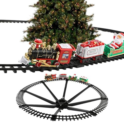 Tren Eléctrico para Árbol de Navidad, con Luces y Sonido, Juegos de Pistas, Clásico para Decorar