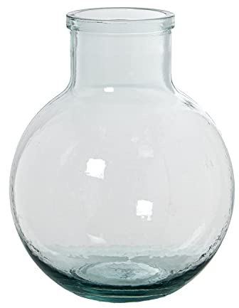 JARRÓN VIDRIO RECICLADO 8L TRANSPARENTE °24X31CM