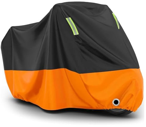 JINGXINXUE Funda Moto para Triumph Street Triple 765, Impermeable Antipolvo Tela Oxford Engrosada Motocicleta Cubierta Exterior Accesorios con Agujeros de Bloqueo,A/XXL-B/Black~Orange