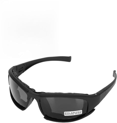 Acouto Lunettes Militaires, Lunettes de Soleil Polarisées avec Kit de 4 Lentilles pour Le Cyclisme, la Chasse, Le Tir, Lentille PC HD, pour Les Activités de Plein Air
