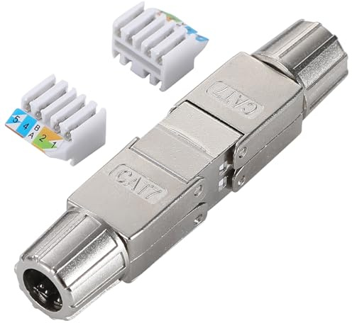 Greluma 1 Pieza Acoplador RJ45 CAT6A/CAT6E/CAT6/CAT5E/CAT5 sin herramientas, extensor de cable Ethernet ciego sin herramientas para cables de red CAT6