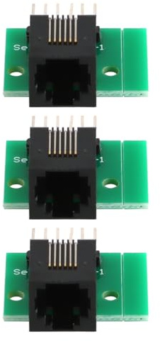 Laroal 3-teiliger RJ11-Stecker mit Leiterplatte, RJ11 6P6C Breakout-Board mit gebogenem Stift, 6-polige Telefonbuchse zum DIP-Netzwerk-Testanschluss