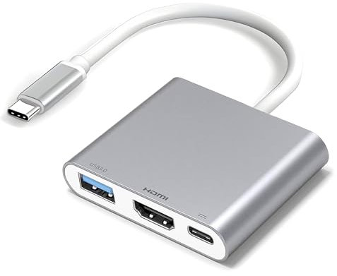 USB C to HDMI Adapter, 3 in 1 Hdmi to USBC Digital AV Multiport Adapter,USB Type C Converter to 4K HDMI, USB 3.0,100W PD for MacBook Pro Air,iPad Pro 2020,Chromebook,Dell XPS,Surface, Samsung