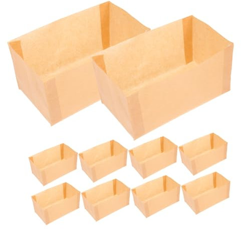 Hemobllo 50 Piezas Horneado de papel de papel para hornear molde para pan revestimientos de moldes para pan tazas de pan tostado revestimientos para hornear pasteles Marrón claro