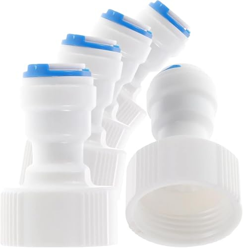 7 Pcs White Straight for NPT Thread Adapter 3/4 FNPT to 1/4 Tube Quick Straight OD Push Connector Water Tube Pipe Fitting for RO Water Systems Purifiers Filters,Push-to-Connect Tube Fittings