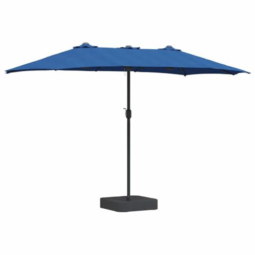 vidaXL Parasol de jardin 385 x 209 x 244 cm Polyester et Acier Azur