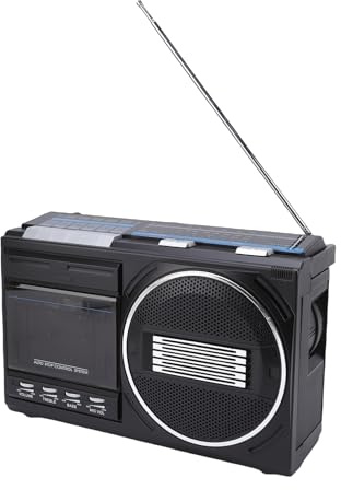 VBESTLIFE Cassette Player Recorder Bluetooth, Retro Boombox Radio FM AM SW, Tape USB Converter, Portable Senior Boombox with Mic for Voice Recording (UK)