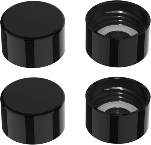 SunnyOcean Soda-Flaschendeckel 4er-Pack, Wiederverwendbar & BPA-frei mit auslaufsicherer Dichtung, Kompatibel mit den meisten Soda-Maschinenflaschen (Schwarz))