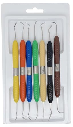 Kit de restauration esthétique en résine dentaire, compatible avec une coiffeuse en plastique à manche en silicone et un couteau à résine LM.(2 set(14pcs))