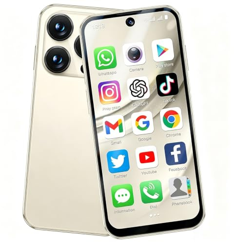 Longben Mini Unlocked Smartphone, Android 12.0 Small Phone, 3.88, 4G Dual SIM, 1950mAh, Face ID GPS WiFi OTG, Beige 3+32GB