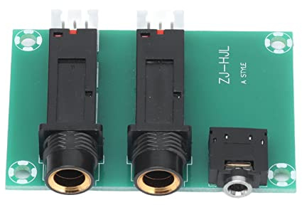 Klanata Placa adaptadora de Toma de Auriculares y micrófono PCB con micrófono de 6,5 mm e interfaces de Audio de 3,5 mm, Placa de Circuito rociada con estaño de 1,6 mm para enrutamiento