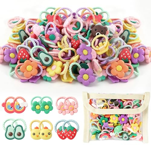 Élastique Cheveux Bebe Fille Mini Chouchou 100 Pièces Coloré