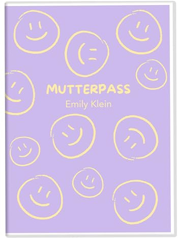 Joli Coon Mutterpasshülle personalisiert, für den Deutschen Mutterpass | Passgenaue Kunststoffhülle, Dokumentenfach für Karten und Ultraschallbilder, Name und optionales Geburtsdatum
