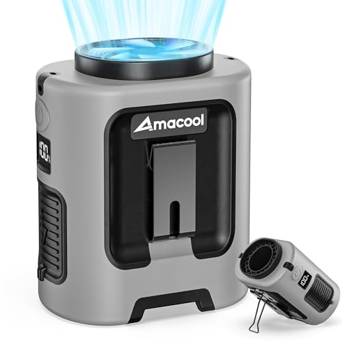 AMACOOL Mini Portable Waist Fan Clip on, 13000RPM Wearable Shirt Belt Fan | Gifts for Father Him Men Dad Husband, Rapid-Cooling Personal Neck Fans for Men Women Outdoor Work Jobsite Travel Camping