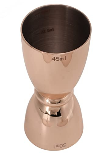 Jenivaint Taza Medidora de Doble Cabezal de Acero Inoxidable, Taza Medidora para Coctelera de Vino con Amplia Apertura para Bar, Fiesta, Hogar, Restaurante, Hotel, Club (En forma de U chapado en