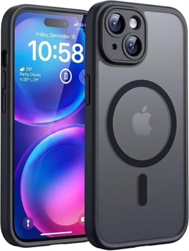 GeeKe for iPhone 13 Case, Fit for MagSafe, Upgraded Full Camera Protection, 14FT Military Grade Shoghjghj Black
